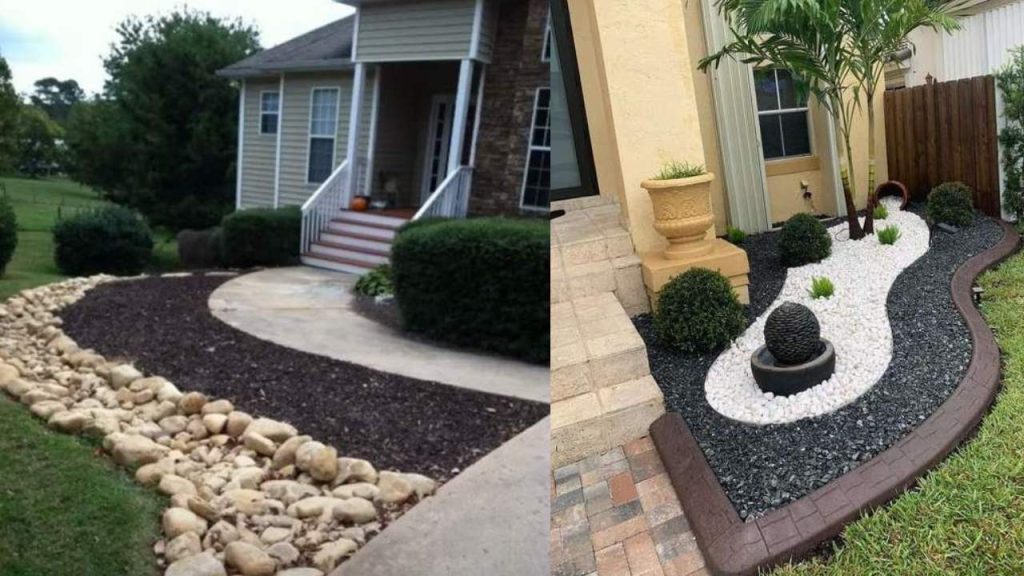 7 Front Yard Landscaping Ideas with Rocks and Mulch - Final Gardening